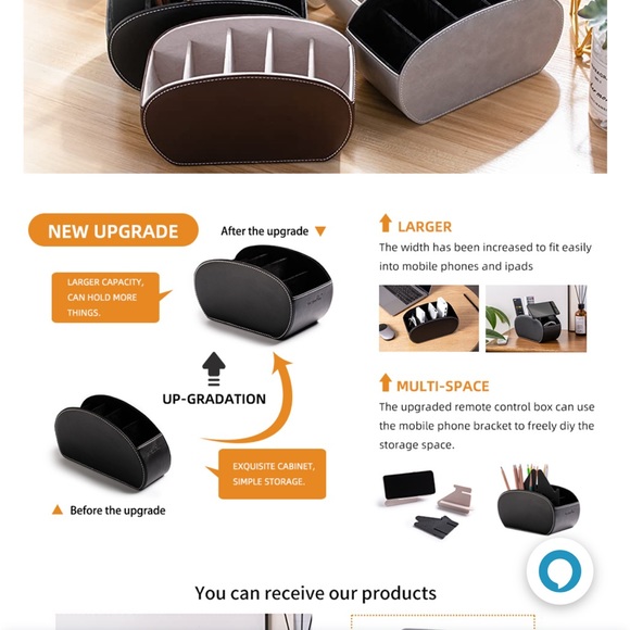 Remote Control Holder Large Size w/5 Compartments-Table Organizer/Portable - Picture 12 of 12